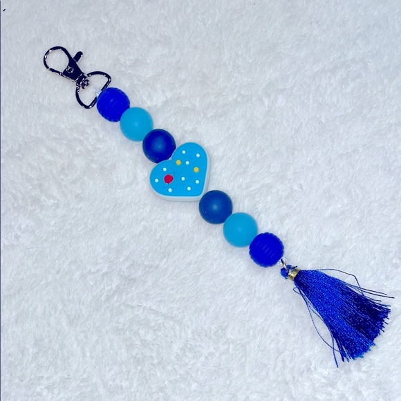 Accessories - Solar System/Stars Heart Silicone Beaded Keychain/Purse Charm